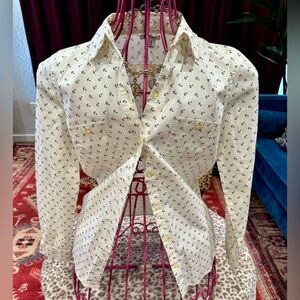 Old Navy Cream Anchor Print Shirt